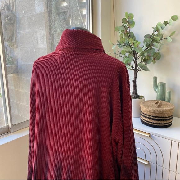 Raquel Allegra “Rancho” Ombre Corduroy Swing Coat Sienna Burgundy, Size S, NWT - Picture 6 of 15